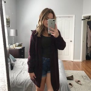 SOLD H&M Cozy Burgundy Cardigan